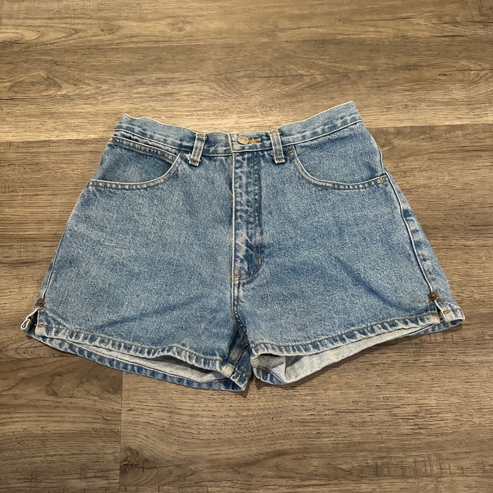 Vintage Ellemenno High Rise Denim Shorts Size 9 Medium Wash Blue 90s Y2K Mom